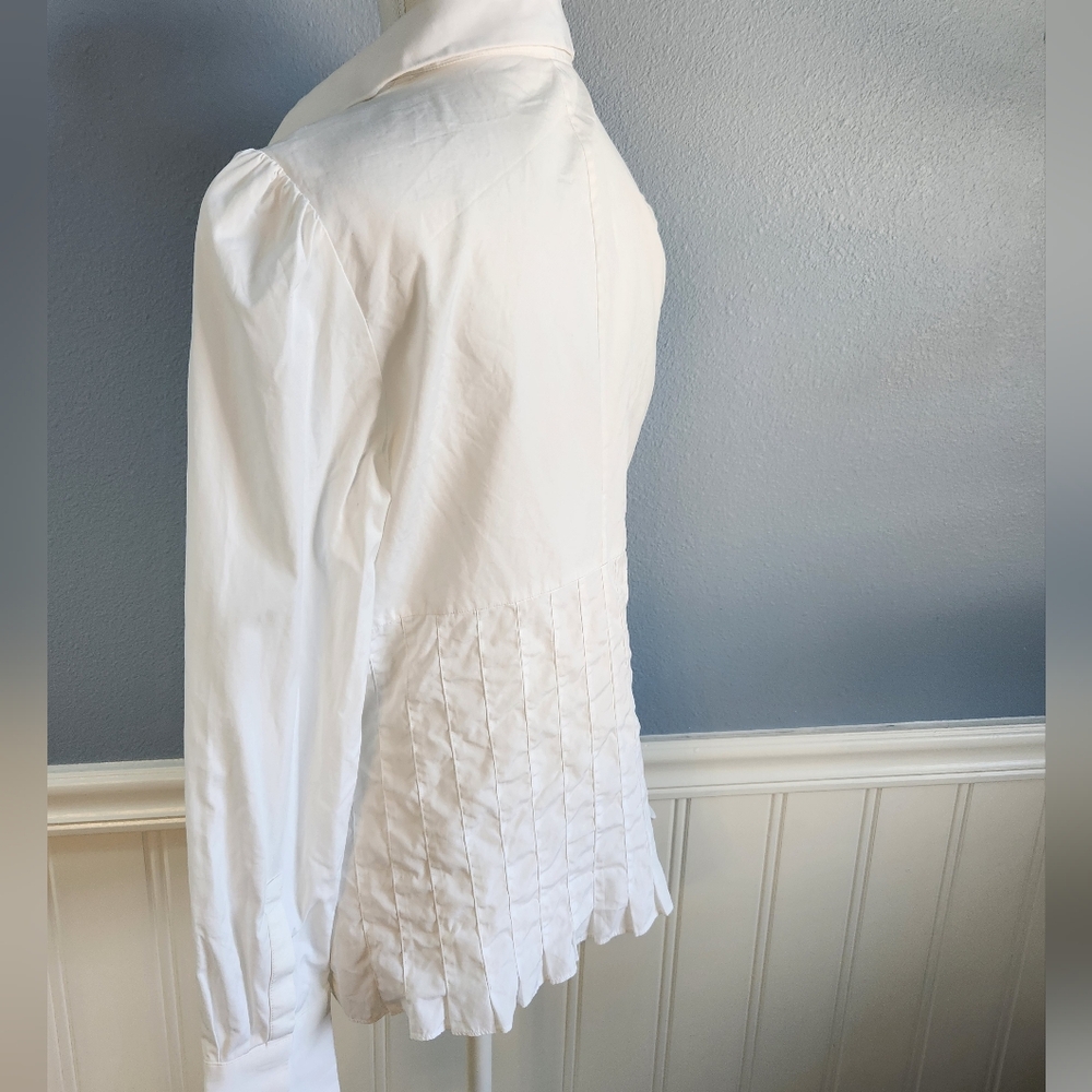 White Button Up Blouse Fitted - image 3